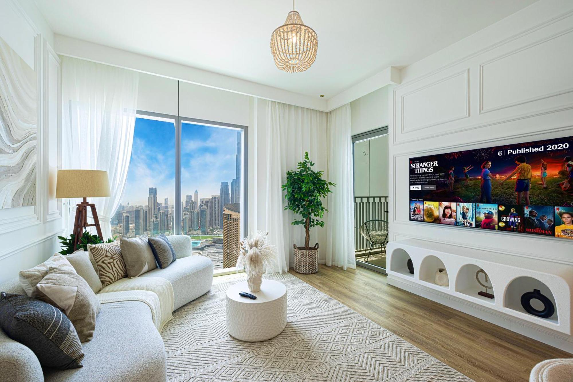 Apartment Full Burj Khalifa And Fountain View In Modern Furniture - Emaar